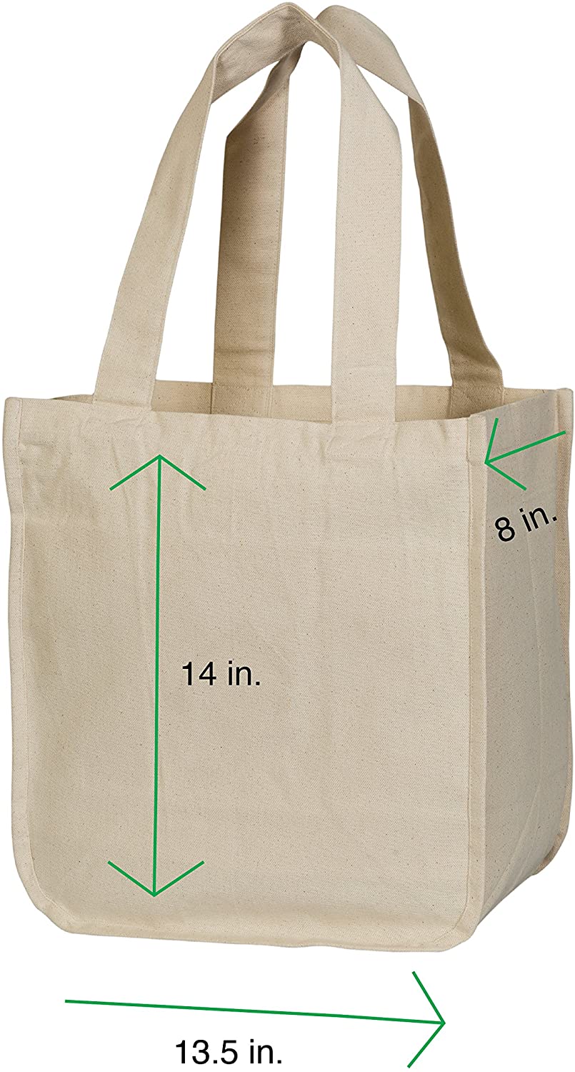 Canvas Grocery Shopping Bags with Handle Reusable Shopping Grocery Bags Eco-friendly Bags